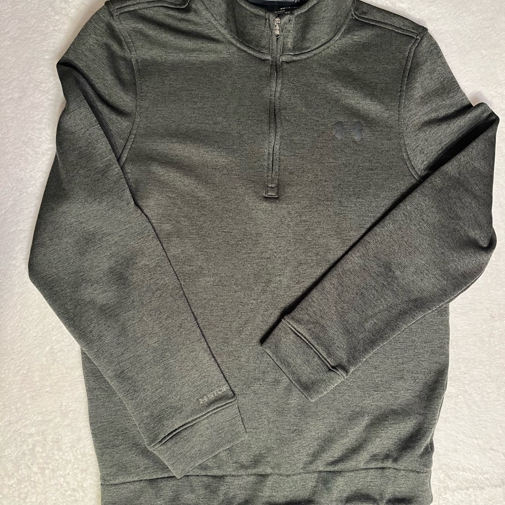 Under Armour Men's Olive Green Quarter-Zip Pullover Sweater